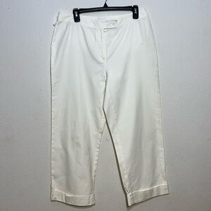 Charter Club Women’s white Cotton Capri Pants Vacation Beach Size Large